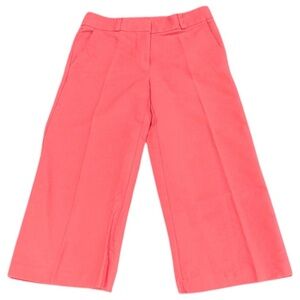 Ann Taylor LOFT Size 6 Peachy Pink Cropped Wide Leg Riviera Pants Cotton-Rayon